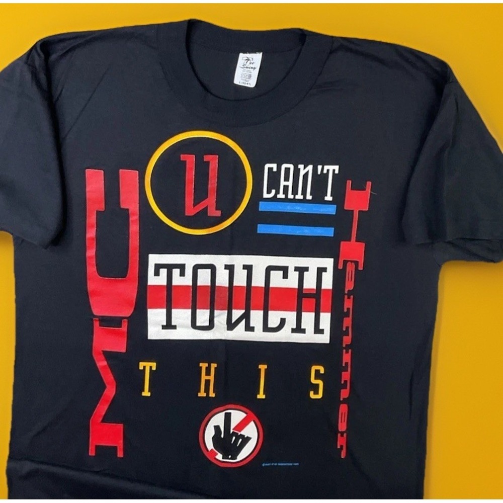Vintage MC Hammer T-Shirt Sz L U Can't Touch This World Tour 1990 RAP Hip Hop 90
